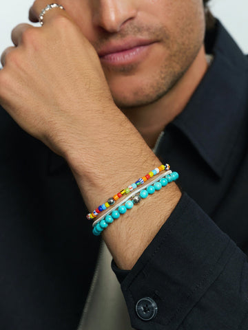 Nialaya Men's Stack Bracelet The Mykonos Stack The Mykonos Stack